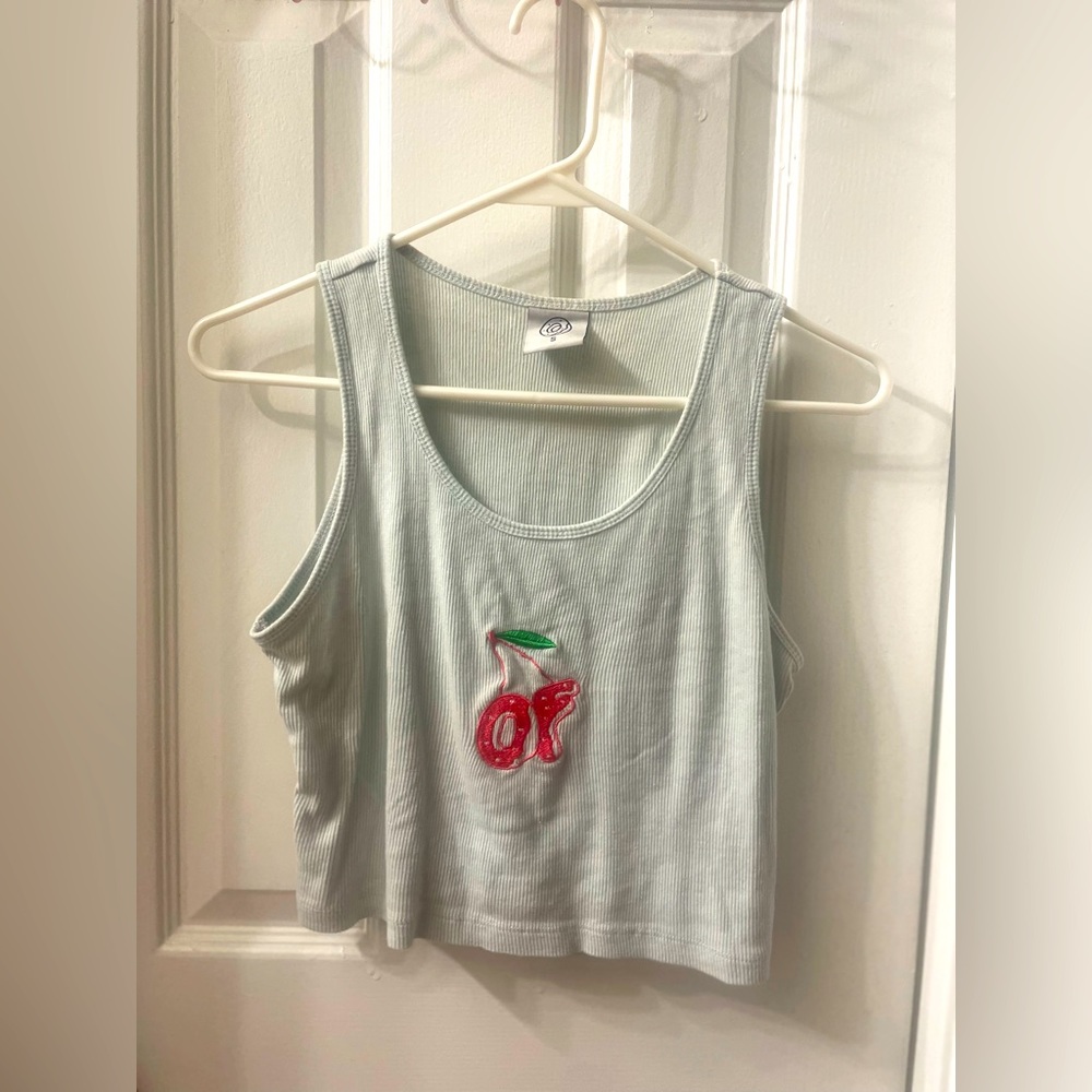 odd future cropped tank with embroidered cherry logo